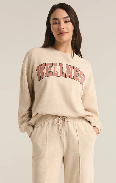 Z Supply Wellness Sunday Sweatshirt Light Oatmeal Heather