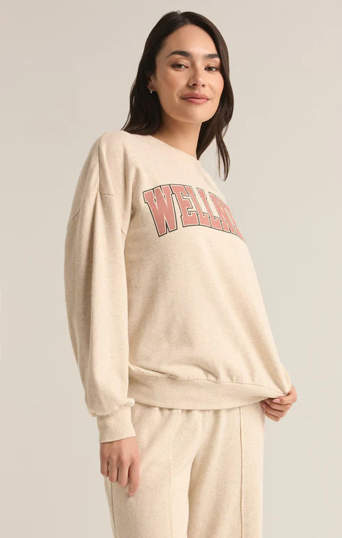 Z Supply Wellness Sunday Sweatshirt Light Oatmeal Heather